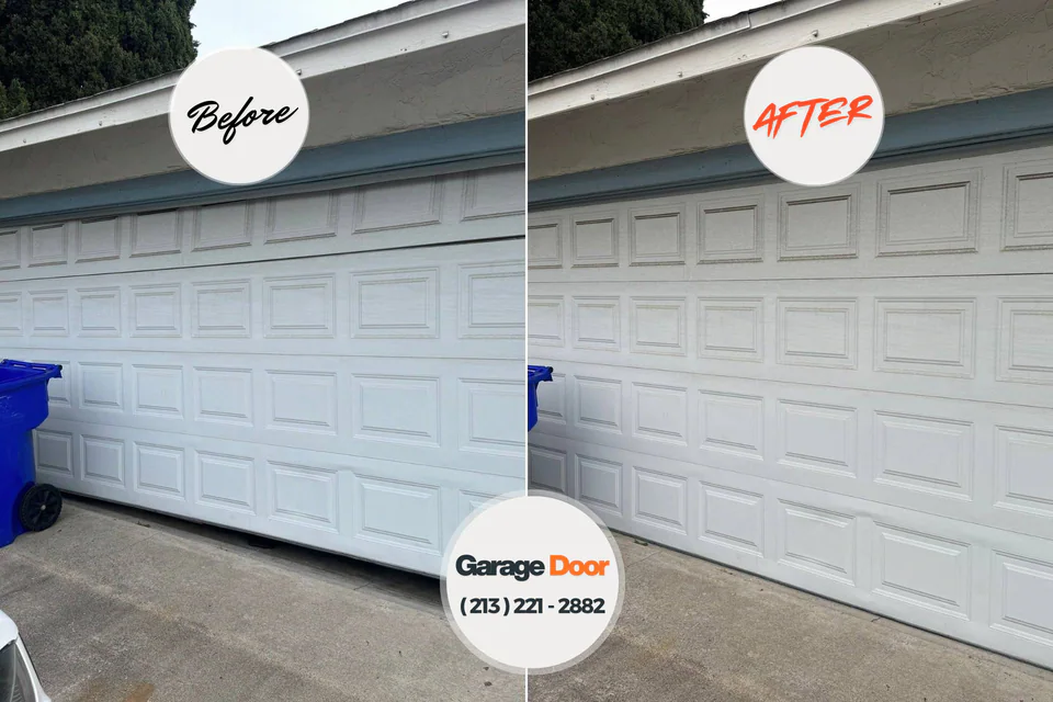 Before and after: garage door installation Guilford Lake, OH